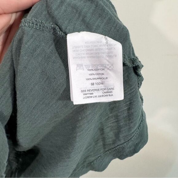 Madewell Pine Green 100% Cotton Burnout V-Neck Short Sleeve T-Shirt - Picture 4 of 5